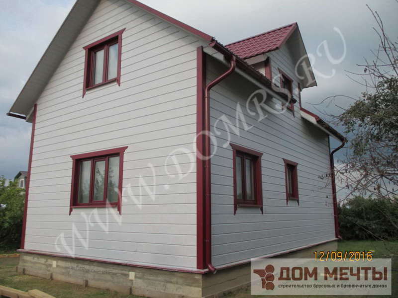 Наружная отделка дома 6х8 метров из бруса 150 на 150 мм в Волоколамском районе