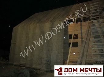Временная кровля рубероид на брусовом доме