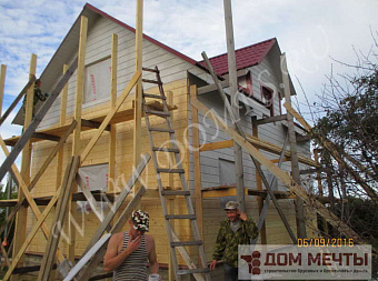 Наружная отделка дома 6х8 метров из бруса 150 на 150 мм в Волоколамском районе