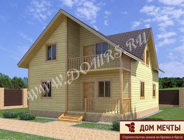 Дачный дом из бруса 8х10 м - ДМ-52