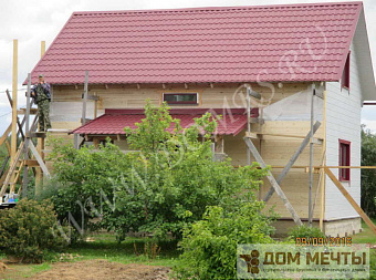 Наружная отделка дома 6х8 метров из бруса 150 на 150 мм в Волоколамском районе