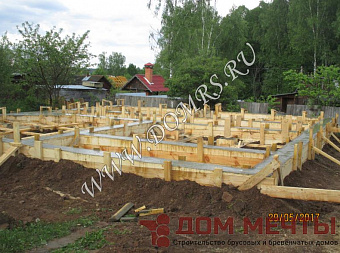 Ленточный фундамент для частного дома из бруса в Чехове