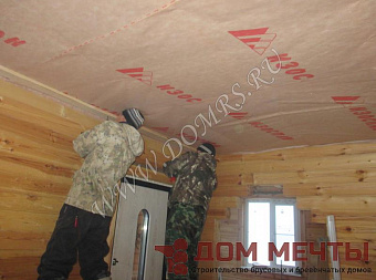 Изоляция потолка в брусовом доме 7х9