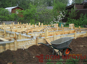 Фундамент ленточный с армированием в Чехове Московской обл
