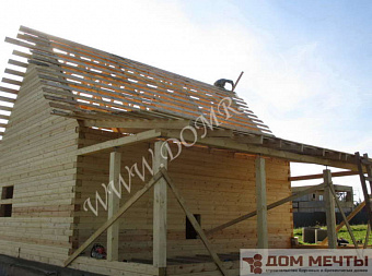 Обрешетка крыши террасы брусового дома